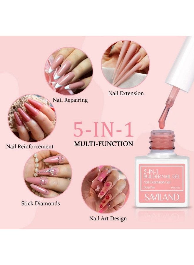 Saviland 5In1 Builder Nail Gel Set 6Pcs 10Ml Sheer Pink Color Builder Nail Extension Builder Nail Gel In A Bottle Builder Nail Strengthen & Nail Repair Hard Gel For Nails Gift Box Set For Ladies  - Image 4