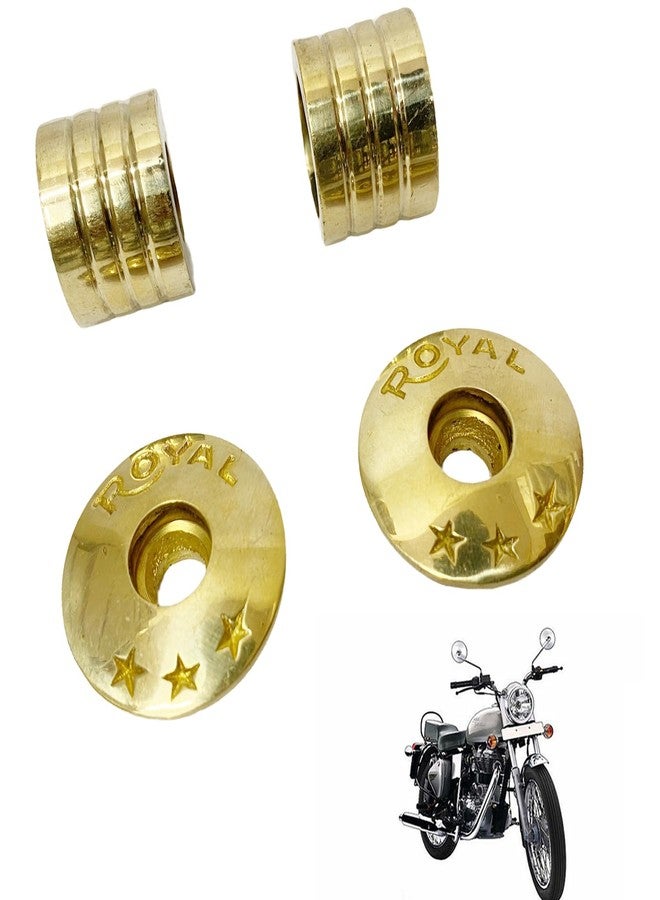 Ozango Bike Antique Desgin Star Logo Handle Bar Weight Handlebar Weight Pure Brass Golden Suitable for RE Electra - Image 1