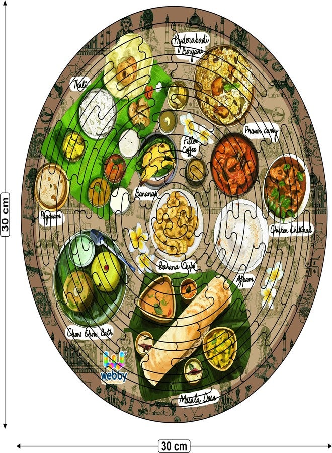 ويبي أحجية خشبية من ويبي كيد نوزلز، طعام جنوب الهند، 70 قطعة للأولاد والبنات - Image 5