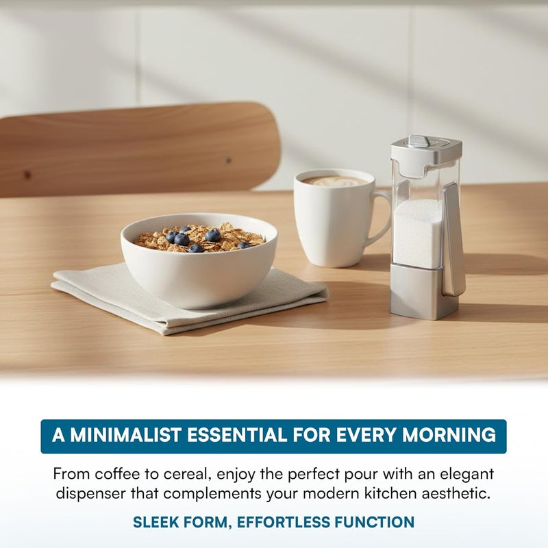 Honey Can Do Honey-Can-Do Zevro Plastic Sugar N More Dispenser - Silver/Transparent - Image 4