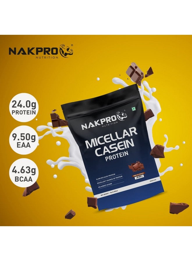 NAKPRO مكمل بروتين كازين ميكلي 100% من نك برو | 24 جرام بروتين، 9.5 جرام أحماض أمينية أساسية، 4.63 جرام أحماض أمينية متفرعة السلسلة | مسحوق بروتين كازين ميكلي بطيء الامتصاص (شوكولاتة غنية مزدوجة، 1 كجم) - Image 4