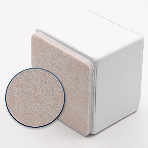Bonsicoky 4 Pcs Self-Adhesive Furniture Bed Risers, Square Heavy Duty Carbon Steel Table Sofa Risers Adds 2" Height with Felt Pad,White - Image 4