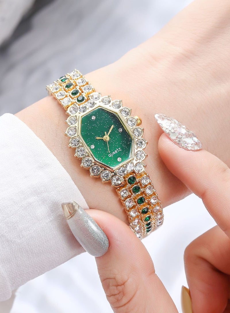 Women's Quartz Watch - Green & Gold, Gift For Women - Image 5