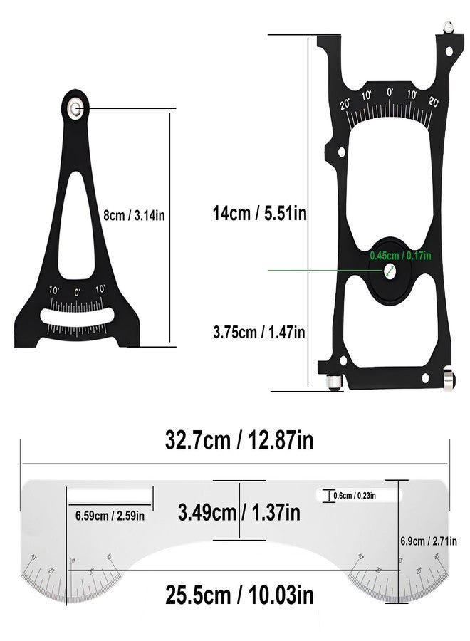 AMK أداة ضبط محاذاة سيارة RC متعددة الوظائف 1/10 - مقياس الزاوية، مقياس الانزلاق، مقياس ضبط التعليق لسيارة RC 1/10، أداة ضبط التعليق والتوجيه النهائية من الألمنيوم - Image 4