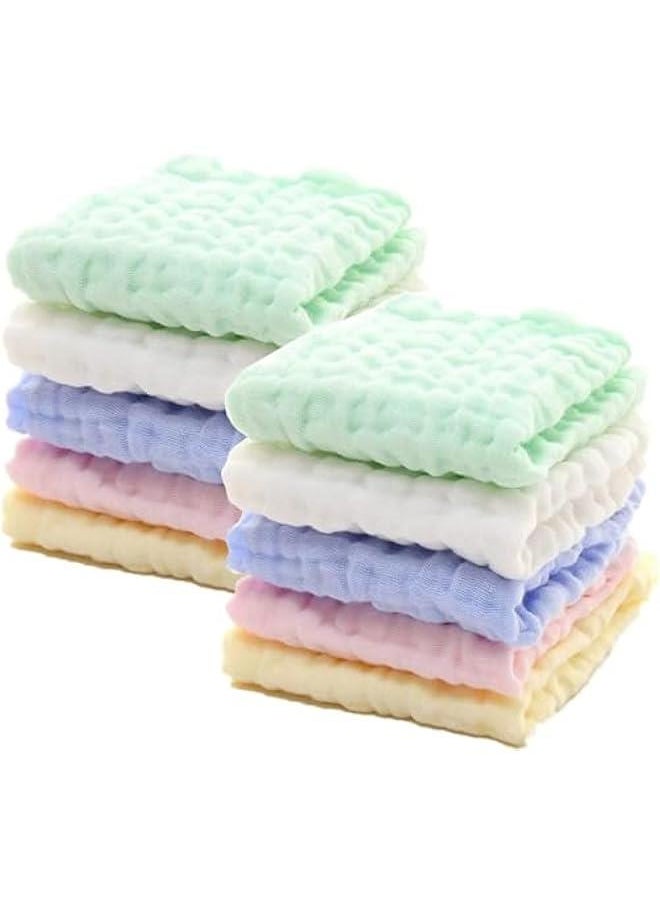Gonice 10pcs Muslin Baby Washcloths and Towels, Natural Organic Cotton Baby Washcloths, Soft Newborn Baby Towel and Muslin Washcloth for Sensitive Skin  - Image 1