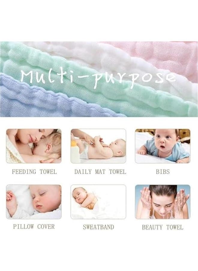 Gonice 10pcs Muslin Baby Washcloths and Towels, Natural Organic Cotton Baby Washcloths, Soft Newborn Baby Towel and Muslin Washcloth for Sensitive Skin  - Image 5