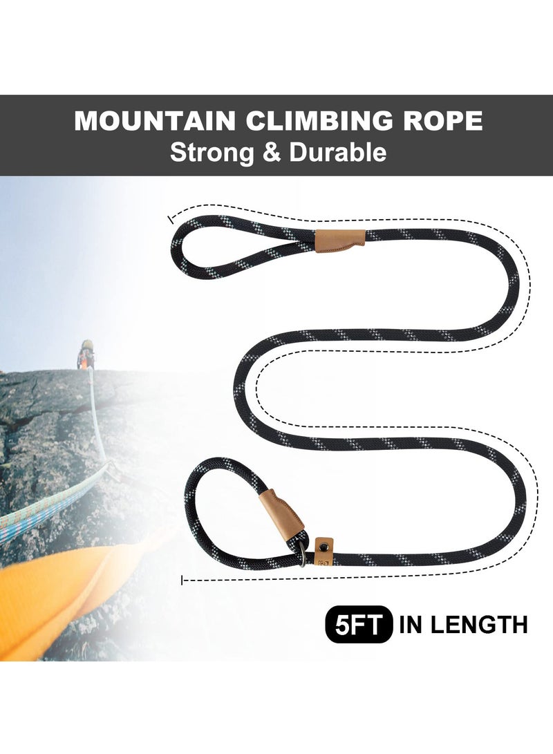 5FT Reflective No-Pull Dog Leash, Strong and Comfortable Slip Lead for Small, Medium and Large Dogs, Perfect for Training, Black - Image 3