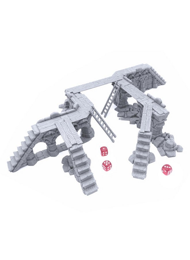 EnderToys Ruined Town Modular Walls II - DND Terrain, 28mm Miniature Wargaming, Tabletop Wargame Scenery - Image 2