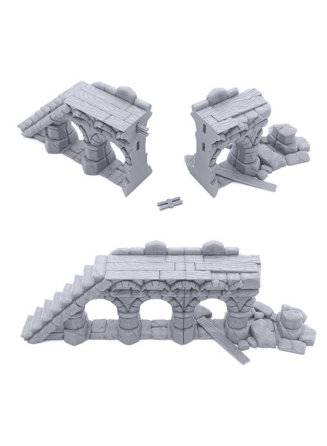 EnderToys Ruined Town Modular Walls II - DND Terrain, 28mm Miniature Wargaming, Tabletop Wargame Scenery - Image 3
