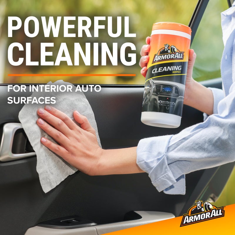 Armor All Car Cleaning Wipes , Wipes for Car Interior and Car Exterior, 50 Wipes Each - Image 2