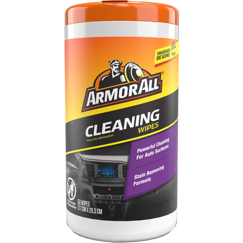 Armor All Car Cleaning Wipes , Wipes for Car Interior and Car Exterior, 50 Wipes Each - Image 1