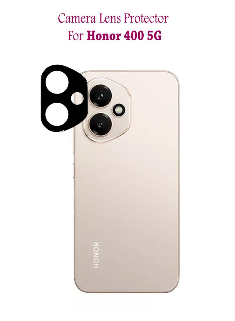 Tempered Glass 3D Camera Lens Protector For Honor 400 5G  - Black - Image 1