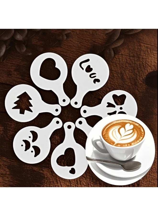 16 Pcs Foam Latte Art Stencils for Latte Cappuccino Coffee Decorating Tools - Image 3