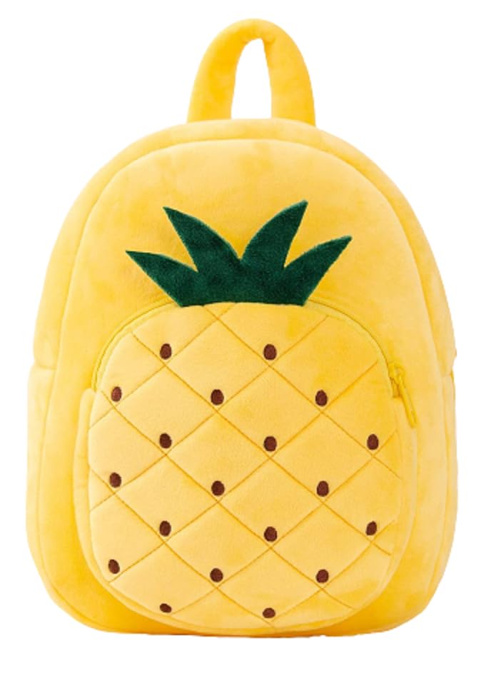 blue tree Cute Boy's and Girl's Plush Bag Medium Quality Full Embroidery Designs Mini Travel Backpack Mango (Mango-Pineapple) - Image 3
