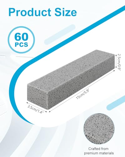 AOKLIT 60 Pcs Pumice Stone for Toilet Cleaning Bowl, Pumice Scouring Stick Pad Hard Water Stain Remover,Cleaning Stones for Toilet, Stove, Oven, Bathroom, Grill, Kitchen, Sinks - Image 2
