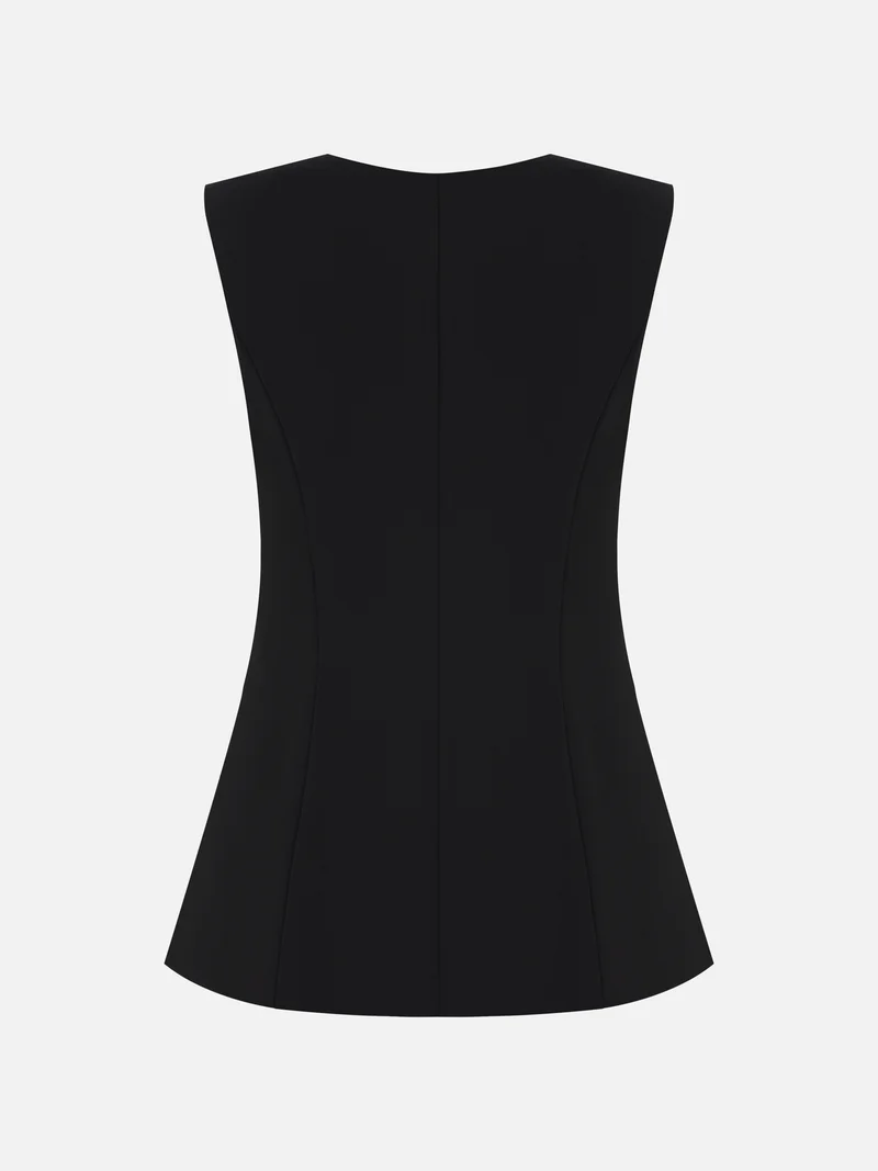 Lichi  Flared waistcoat with flower buttons for Women | Best Price UAE