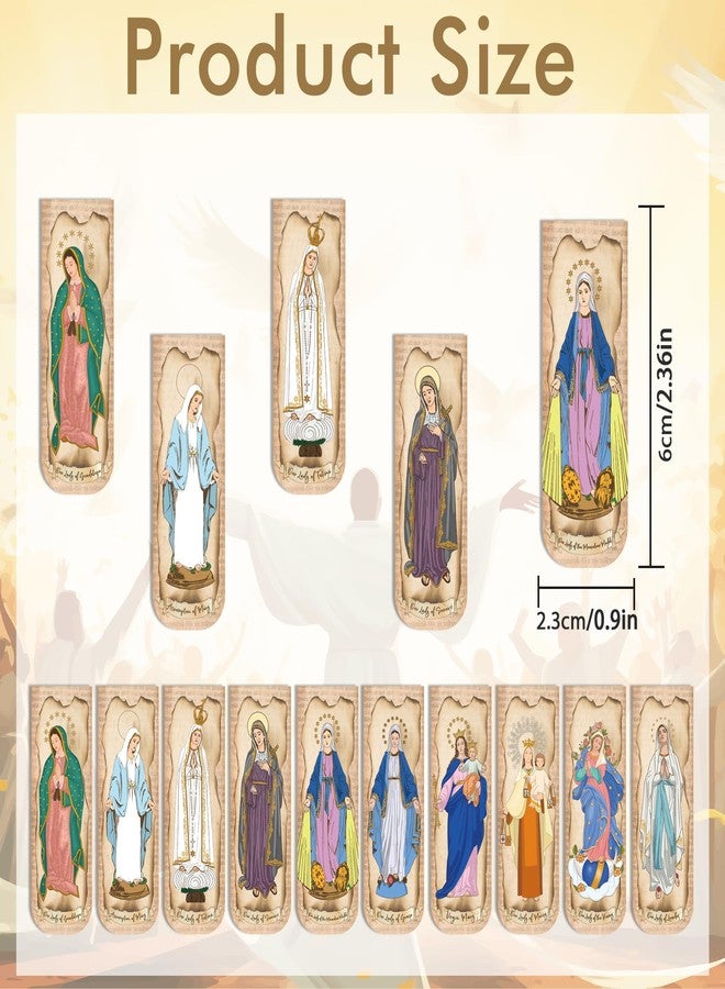 RUBOAOA 30PCS Magnetic Virgin Mary Bookmarks, Catholic Book Marks Featuring Our Lady of Guadalupe, Our Lady of Fatima, Religious Bible Page Markers Gifts for Women Men, Church Accessories - Image 3