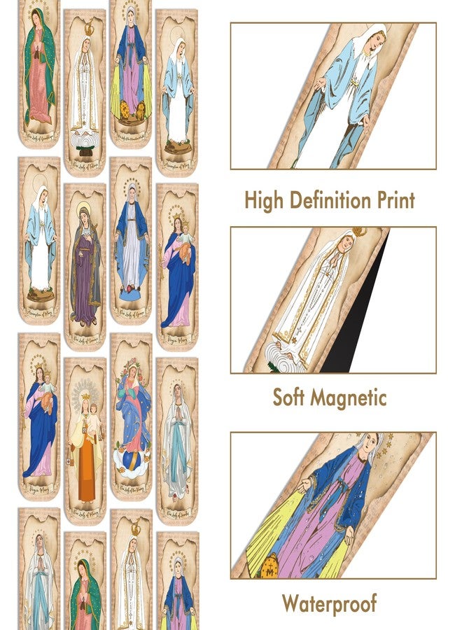 RUBOAOA 30PCS Magnetic Virgin Mary Bookmarks, Catholic Book Marks Featuring Our Lady of Guadalupe, Our Lady of Fatima, Religious Bible Page Markers Gifts for Women Men, Church Accessories - Image 4