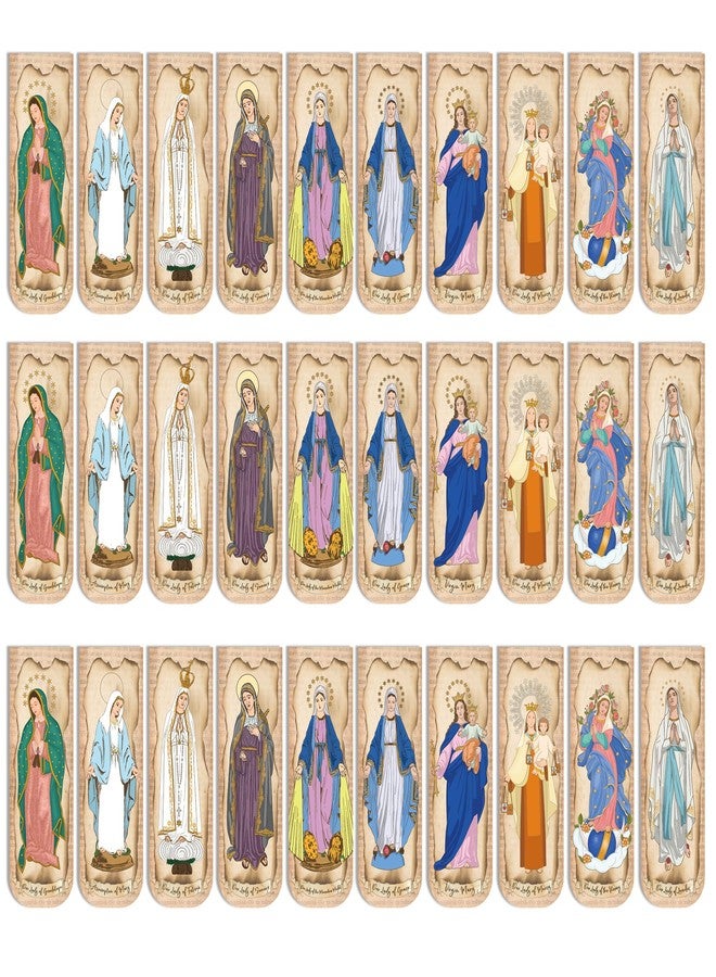 RUBOAOA 30PCS Magnetic Virgin Mary Bookmarks, Catholic Book Marks Featuring Our Lady of Guadalupe, Our Lady of Fatima, Religious Bible Page Markers Gifts for Women Men, Church Accessories - Image 2