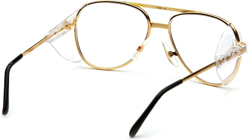 Pyramex Safety Pathfinder Aviator Glasses with Gold Frame and Clear Lens - Image 4
