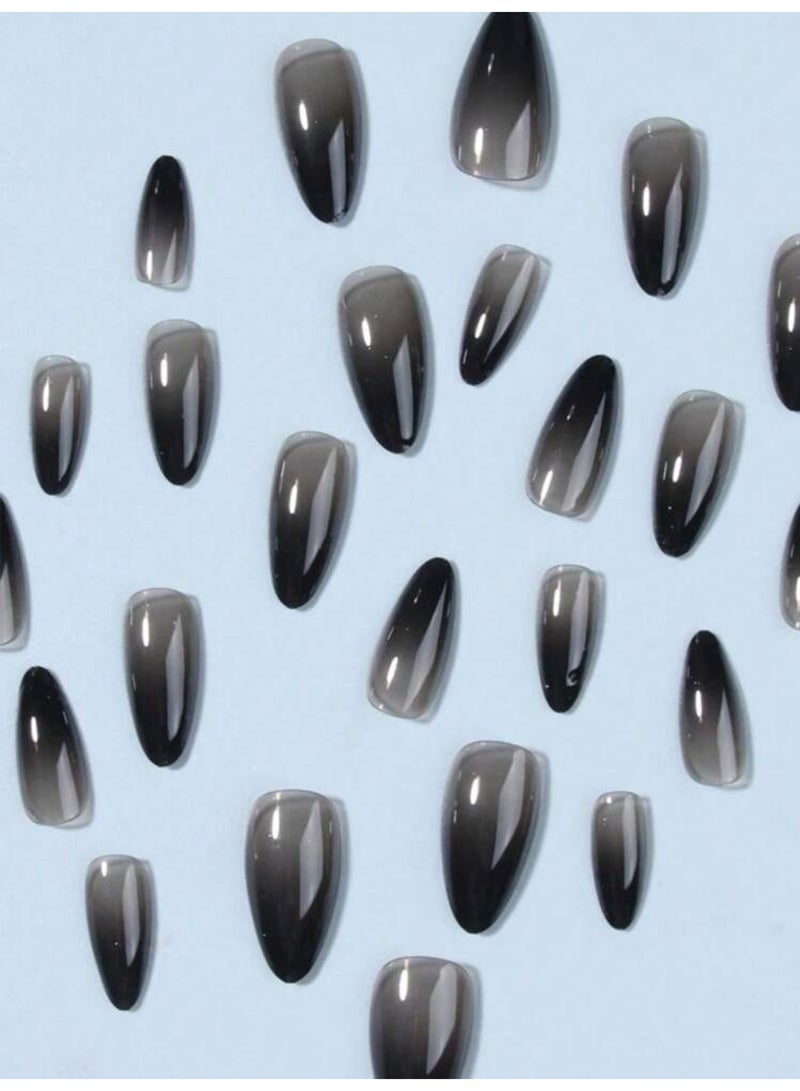 أظافر صناعية سوداء لامعة (Cat-Eye) - تركيب فوري، أناقة ساحرة، متانة تدوم طويلاً! - Image 5