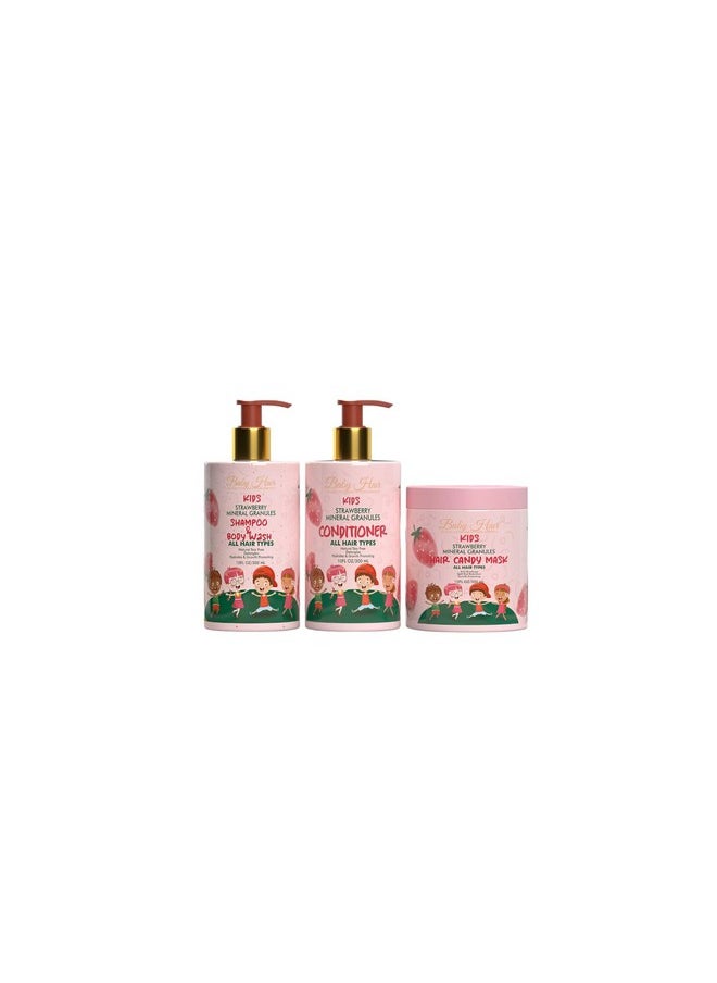 Kids: Vegan Strawberry & Mineral Granules Shampoo & Body Wash Ph- Balanced Sulfate-Free (Shampoo | Conditioners | Hair Candy Mask) - pzsku/ZA43999AF78DA1D93DD76Z/45/_/1730799038/89017f25-8743-4b38-8a61-a78427fdb785