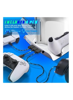 KJH PS5 Slim Cooling Stand with Controller Charging Station (White)  - Image 3