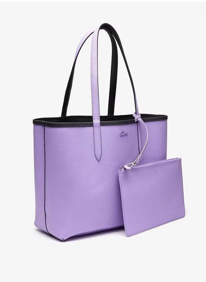 Lacoste Women's L12.12 Concept Fashion Versatile Large Capacity Zipper Camera Bag, Black Purple Contrast Color With Bonus Matching Purple Pouch | 35cm30cm14cm - Image 5