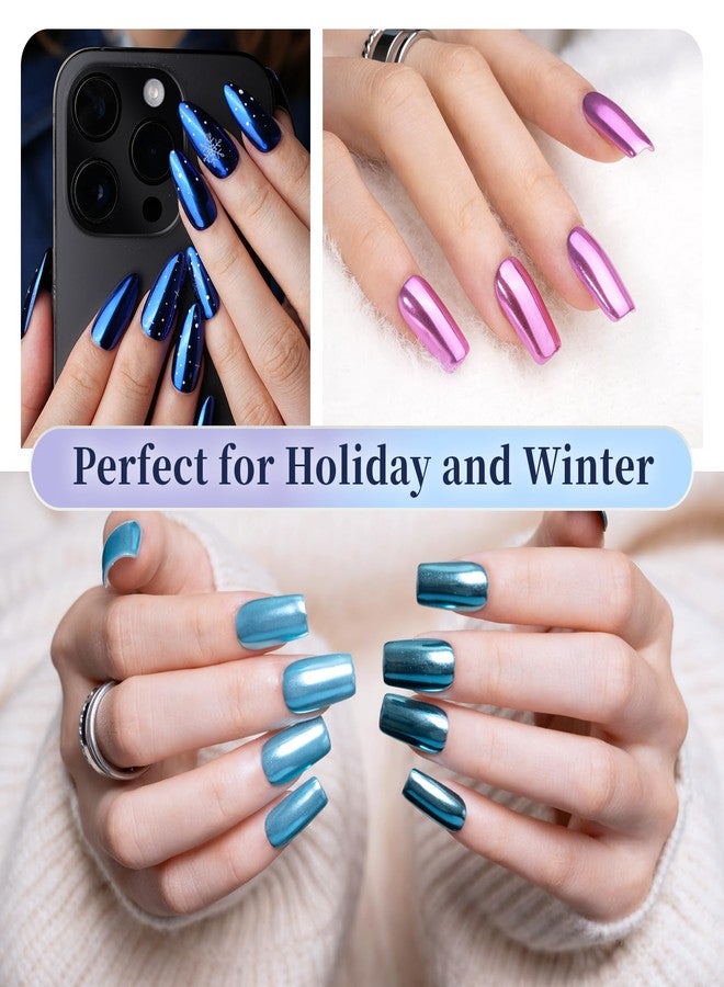Pretty Diva Chrome Nail Powder - 9 colors Metallic Mirror Effect Red Chrome Nail Powder Xmas Red Green Gold Silver Blue Pink Holographic Nails Chrome Powders - Image 5
