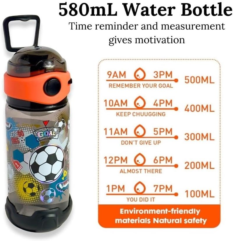 glitters Kids' Soccer Water Bottle, 19 oz (580ml) - Leak-Proof Design for School and Sports - Image 2