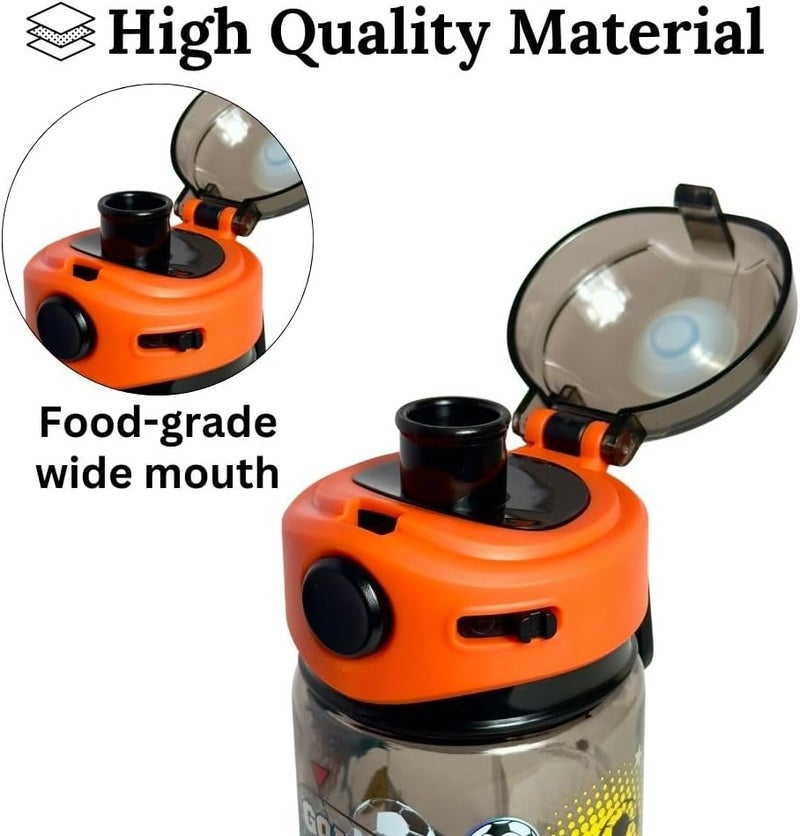 glitters Kids' Soccer Water Bottle, 19 oz (580ml) - Leak-Proof Design for School and Sports - Image 3