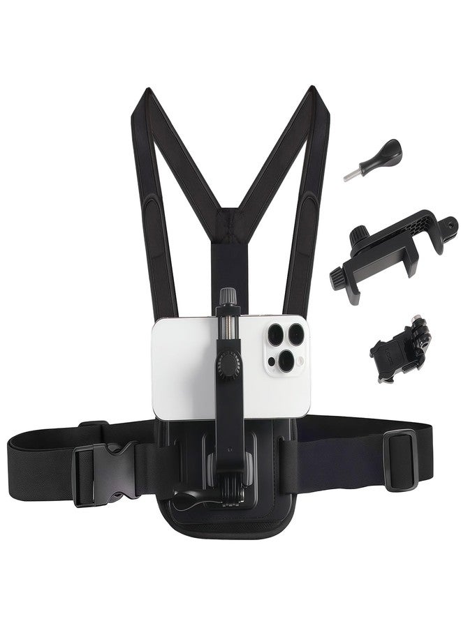 Suptig Phone Chest Mount Phone Harness Strap Holder Compatible for iPhone, Samsung, Gopro, DJI Action, Cell Phones Action Cameras POV/VLOG - Image 1