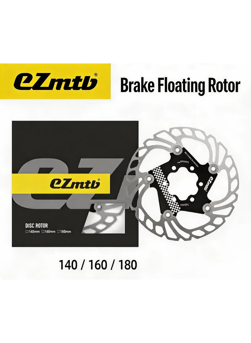 ezmtb 140mm 160mm 180mm Floating Disc Brake Rotor, 6 Bolt & Center Lock Mount, CNC Precision Machined Heat Dissipation Lightweight Brake Disc for Mountain Bike Road Bicycle MTB - Image 1