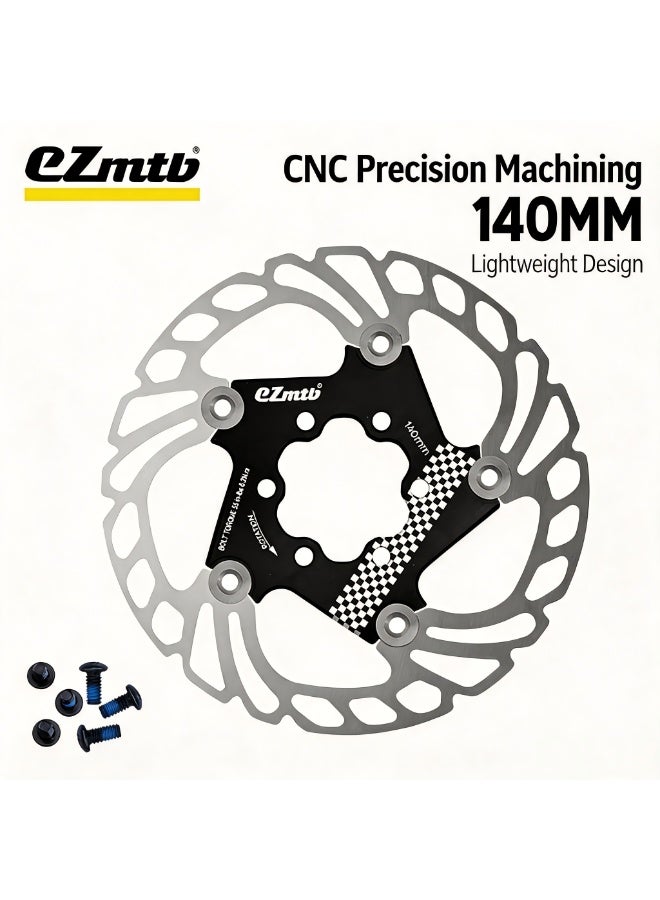 ezmtb 140mm 160mm 180mm Floating Disc Brake Rotor, 6 Bolt & Center Lock Mount, CNC Precision Machined Heat Dissipation Lightweight Brake Disc for Mountain Bike Road Bicycle MTB - Image 2