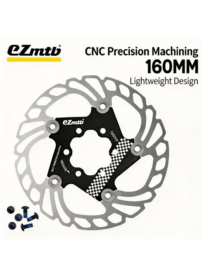 ezmtb 140mm 160mm 180mm Floating Disc Brake Rotor, 6 Bolt & Center Lock Mount, CNC Precision Machined Heat Dissipation Lightweight Brake Disc for Mountain Bike Road Bicycle MTB - Image 3