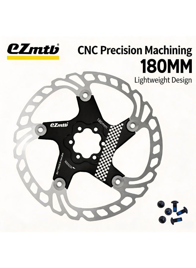 ezmtb 140mm 160mm 180mm Floating Disc Brake Rotor, 6 Bolt & Center Lock Mount, CNC Precision Machined Heat Dissipation Lightweight Brake Disc for Mountain Bike Road Bicycle MTB - Image 4