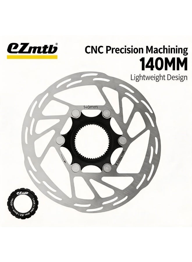ezmtb 140mm 160mm 180mm Floating Disc Brake Rotor, 6 Bolt & Center Lock Mount, CNC Precision Machined Heat Dissipation Lightweight Brake Disc for Mountain Bike Road Bicycle MTB - Image 5