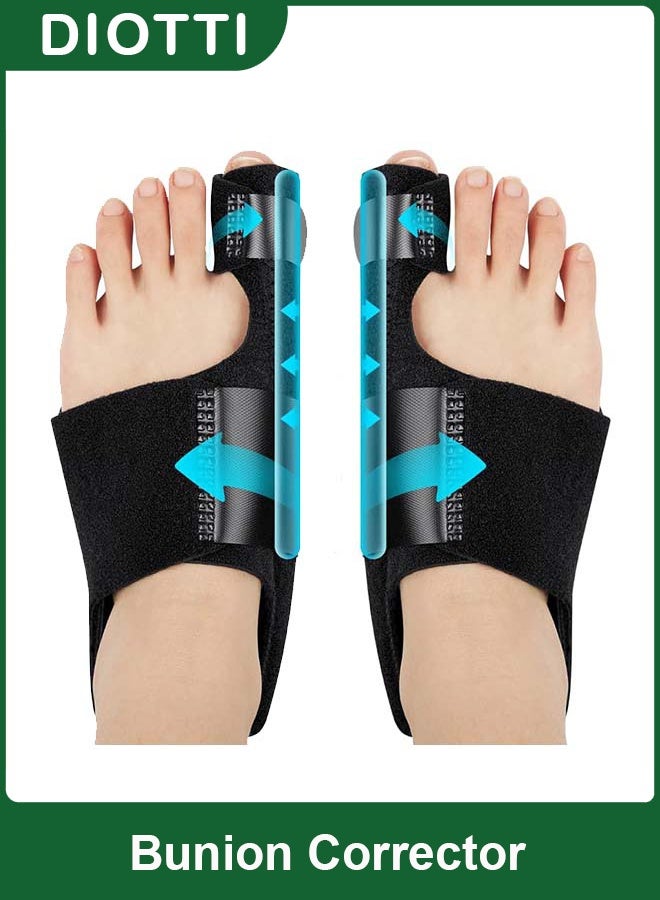ديوتي جبيرة تقويم العظام لتصحيح انحراف إبهام القدم مع دعم من الألومنيوم قابل للتعديل، وتقويم غير جراحي لإبهام القدم وتقويم إصبع القدم الكبير لتخفيف الألم وإعادة محاذاة أصابع القدم والراحة طوال اليوم تناسب الرجال والنساء - Image 1
