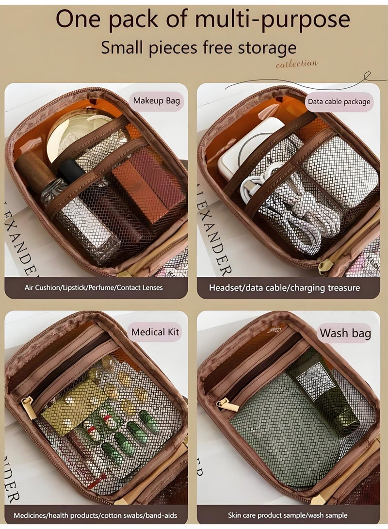 KHAJUL Travel Toiletry Bag Portable and Portable Waterproof Sturdy Pouches with Multiple Compartments for Organized Storage - Image 3