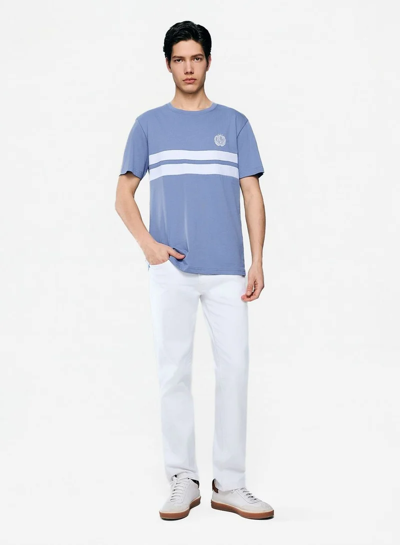 GIORDANO  Men's Slim Cotton Heritage Stripe Tee for Men | Best Price UAE
