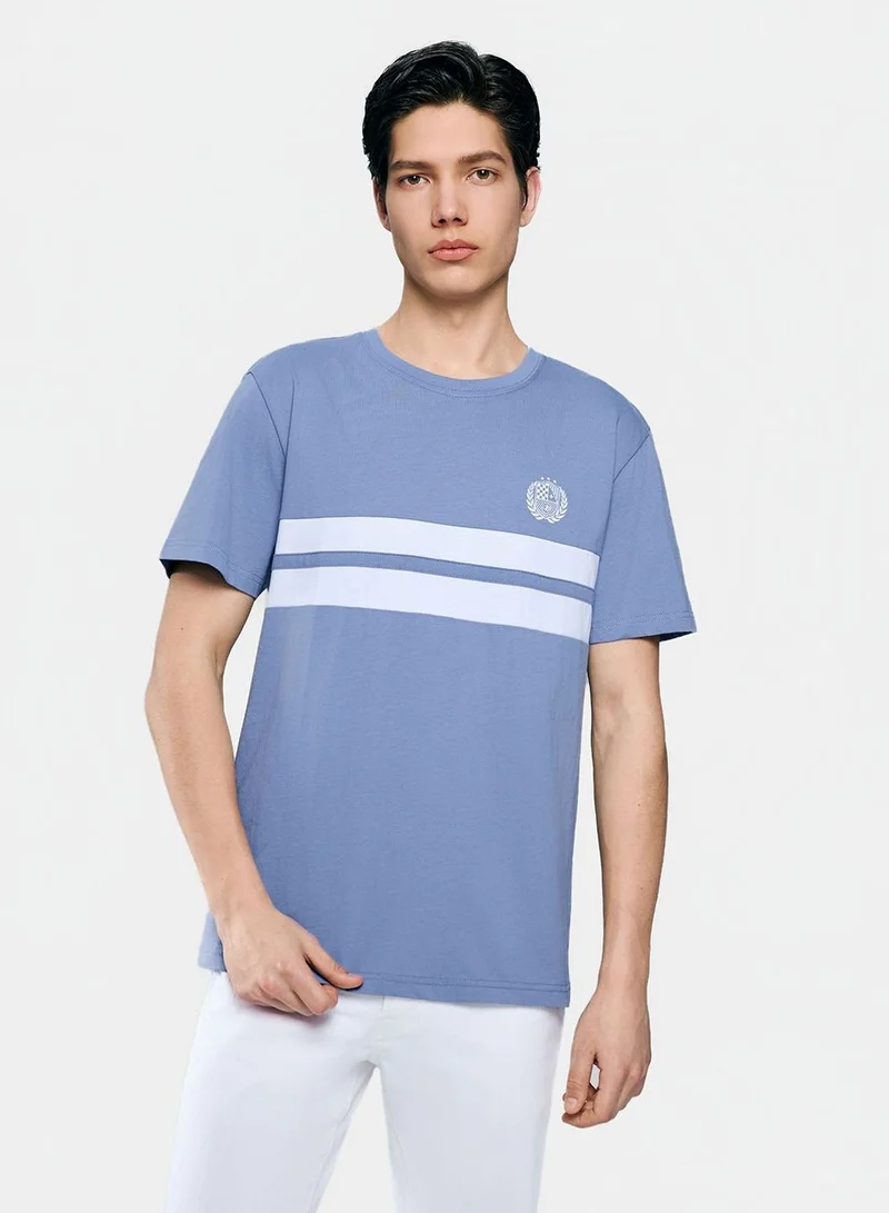 GIORDANO  Men's Slim Cotton Heritage Stripe Tee for Men | Best Price UAE