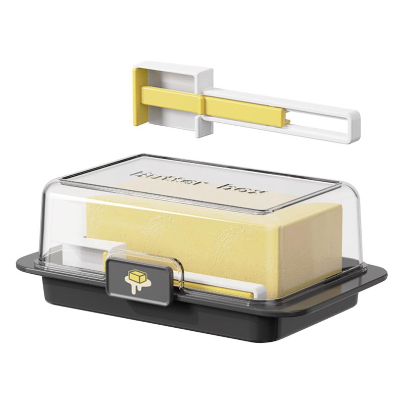 Butter Keeper Black With Lid Small Tray Container Countertop Cover Easy Scoop Unbreakable Cheese Holder - Image 2