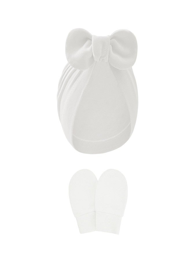 زاندو قبعات وقفازات زاندو للأطفال حديثي الولادة، قبعة قطنية دافئة وآمنة ومضادة للخدش، قبعة مستشفى للأطفال، عمامة بيضاء للأطفال مناسبة لأعياد الميلاد والهالوين والنوم اليومي وأعياد الميلاد، للبنات والأولاد من عمر 0 إلى سنتين. - Image 1