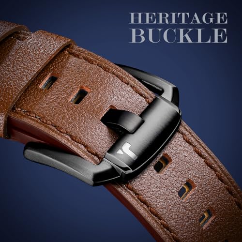 Tlselt Leather Band for Apple Watch Ultra 3/Ultra 2 Bands 49mm 46mm 45mm 44mm, Top Genuine Leather Designer Replacement Strap for iWatch Ultra 3 2 1 SE series 11 10 9 8 7 6 5 4 3 - Image 4