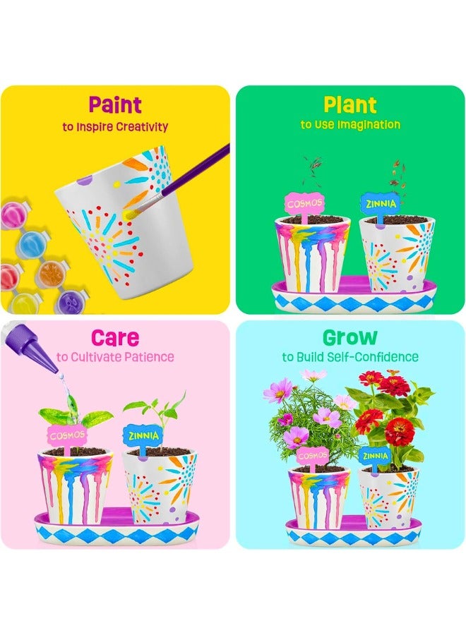 تشيس اب مجموعة من 4 قطع من أدوات البستنة المصنوعة من السيراميك والطلاء والنباتات - حرف يدوية للبنات من سن 8 إلى 12 عامًا، فنون وحرف يدوية للأطفال من سن 8 إلى 12 عامًا، لوازم فنية للأطفال، ألعاب وهدايا عيد ميلاد للبنات والأولاد من سن 4 إلى 5 سنوات - Image 2