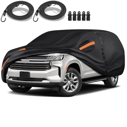 QUYDDC 16-Layer Special Full Car Cover Fit for 2021-2024 Tahoe/GM-C Yu-kon/Cadi-llac Escalade, Heavy 600D Oxford Cloth, All-Weather Protection Summer Sun Exposure and Winter Snow Rain Dust UV - Image 1