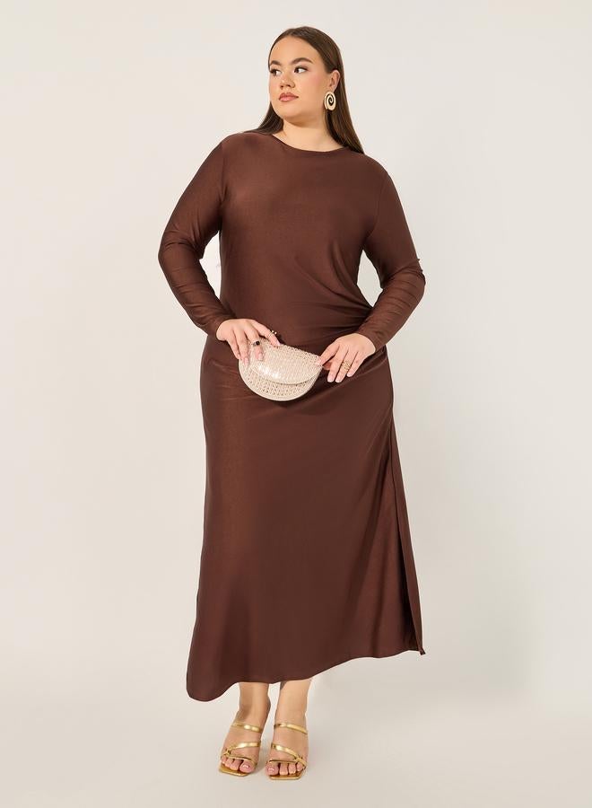 Styli Plus Size Texture Twist Detail Jalabiya - Image 1