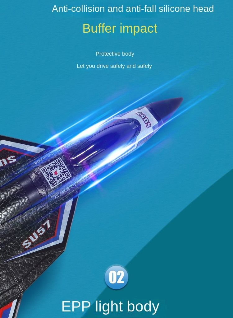 AROAQ SU57 Radio Control Airplane 2.4GHz 2CH RC Plane Built-in Gyro Foam SU30 Electric Remote Control Plane Toys for Children - Image 2