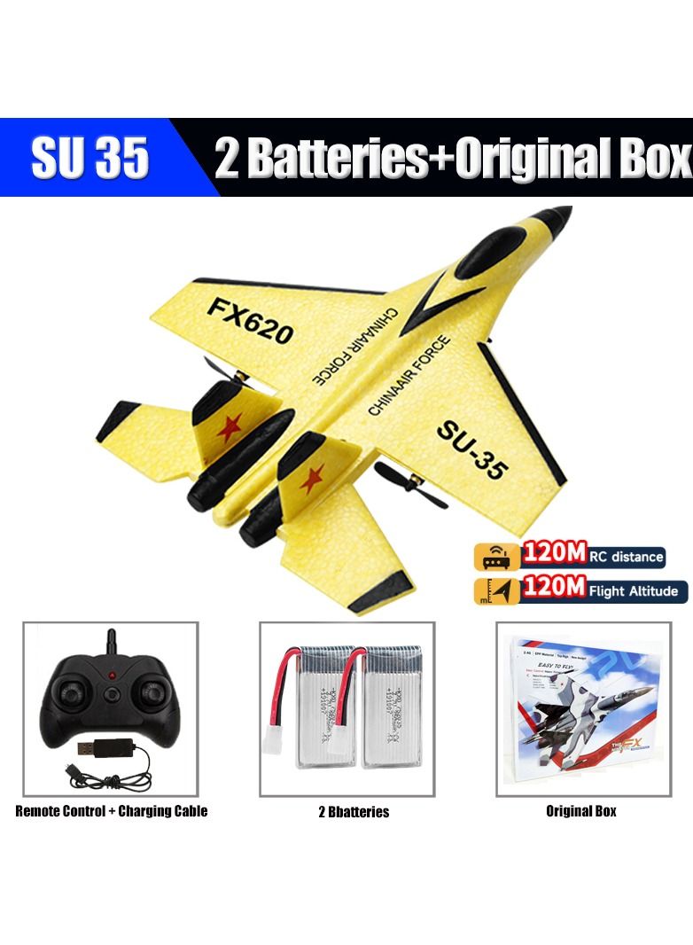 AROAQ SU57 Radio Control Airplane 2.4GHz 2CH RC Plane Built-in Gyro Foam SU30 Electric Remote Control Plane Toys for Children - Image 1