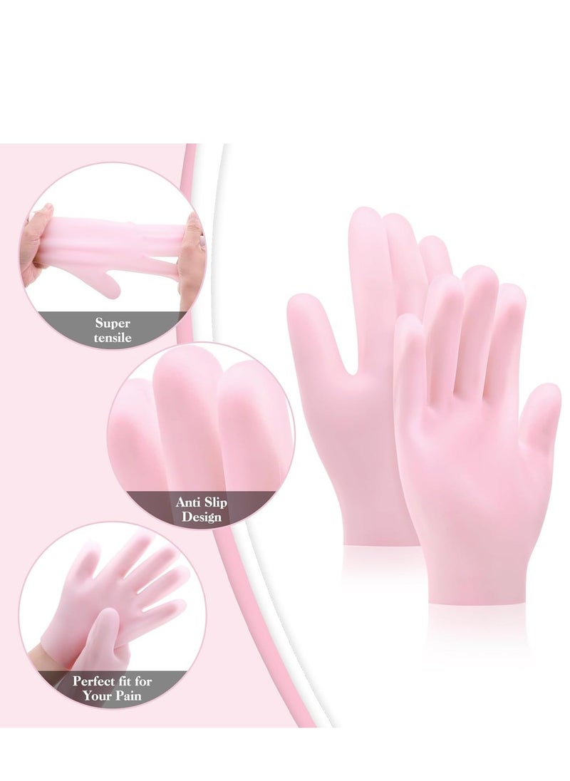 Generic - 2 Pairs Silicone Moisturizing Gloves Spa Gel Hydrating Gloves Women's Hand Care Gloves, Anti Slip Aloe Lotion Gloves for Repairing Dry Hands, Calluses, Cracked Heels and Softening Rough Skin - Image 1